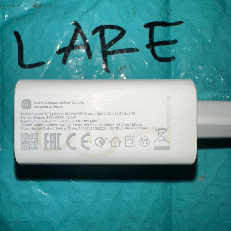 CHARGER BEKAS ORIGINAL XIAOMI 67Watt