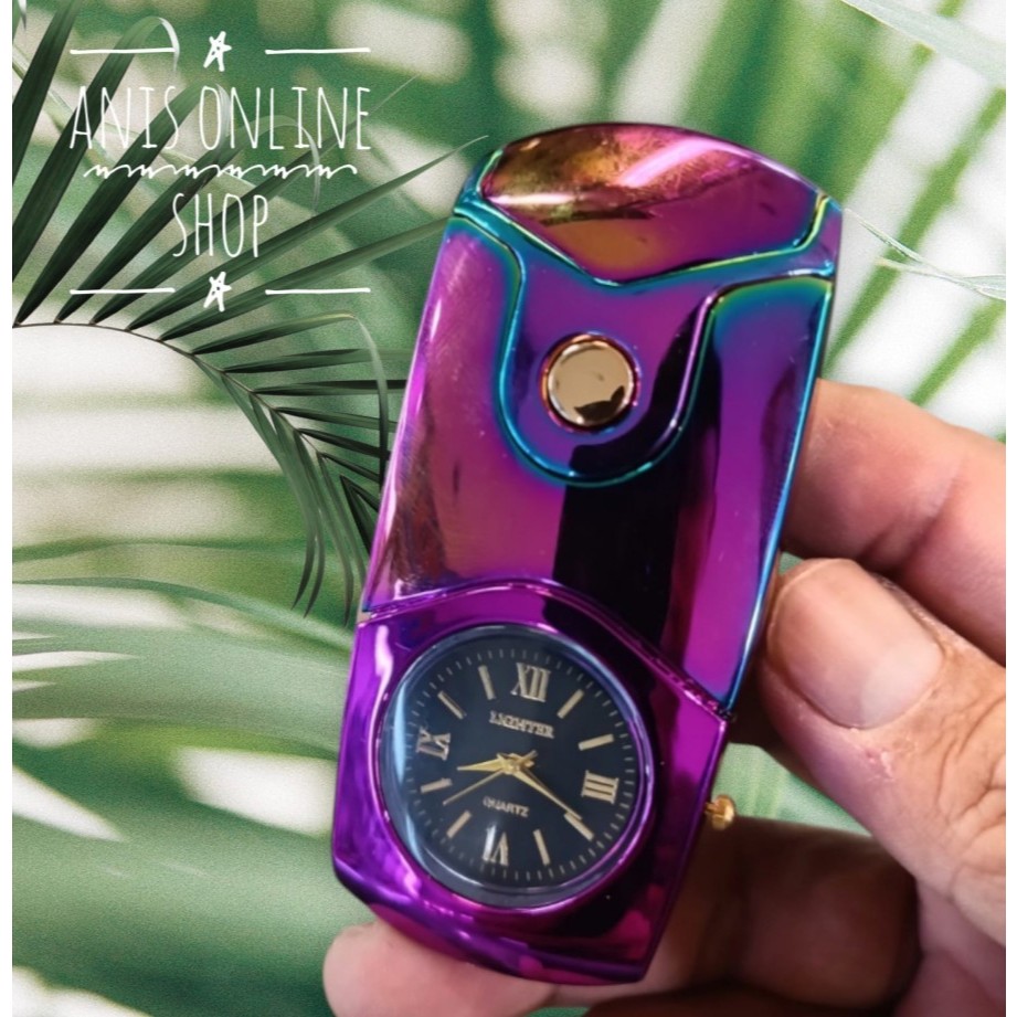 Korek Elektrik USB Api Plasma plus jam / Korek Api jam