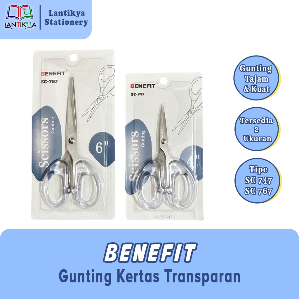 

gunting kertas transparan/Gunting Kertas Aesthetic Transparan Scissors/ SC 747 & SC 767