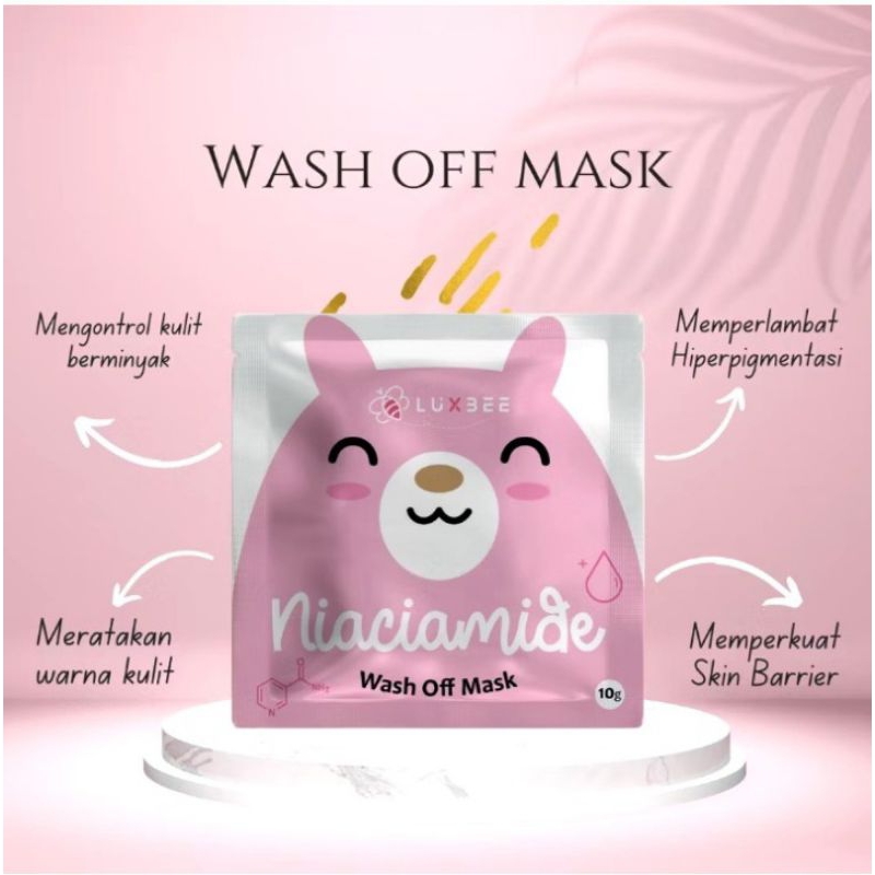 { BPOM} LUXBEE Wash Off Mask 10gr/ Masker Wajah Organik/ Masker mencerahkan Kulit Wajah