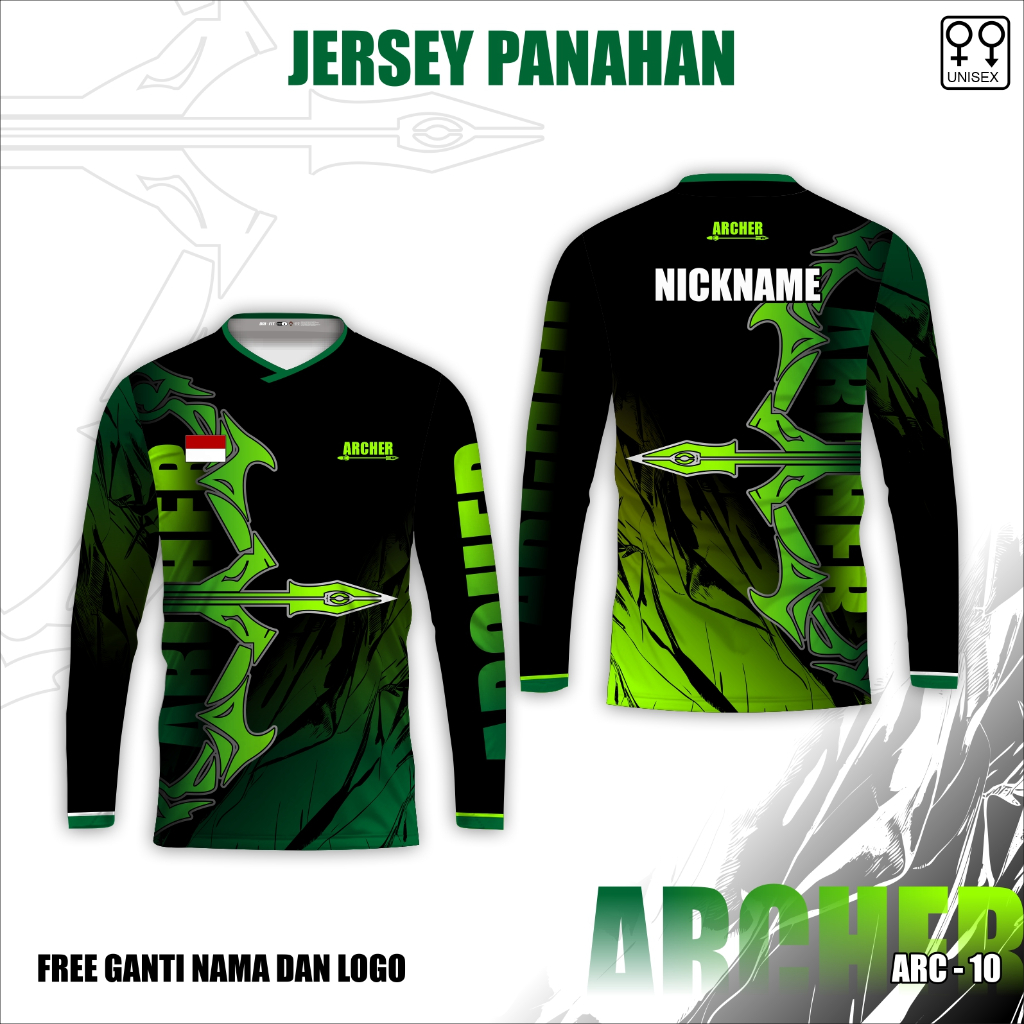 Baju olahraga panahan kaos jersey team archer A lengan panjang
