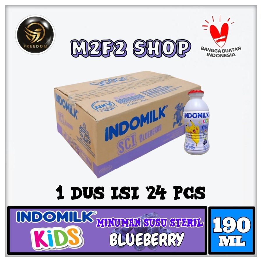 

Susu Indomilk Kids Steril Botol Pet Rasa Bluberi | Blueberry - 190 ml (Kemasan Karton)