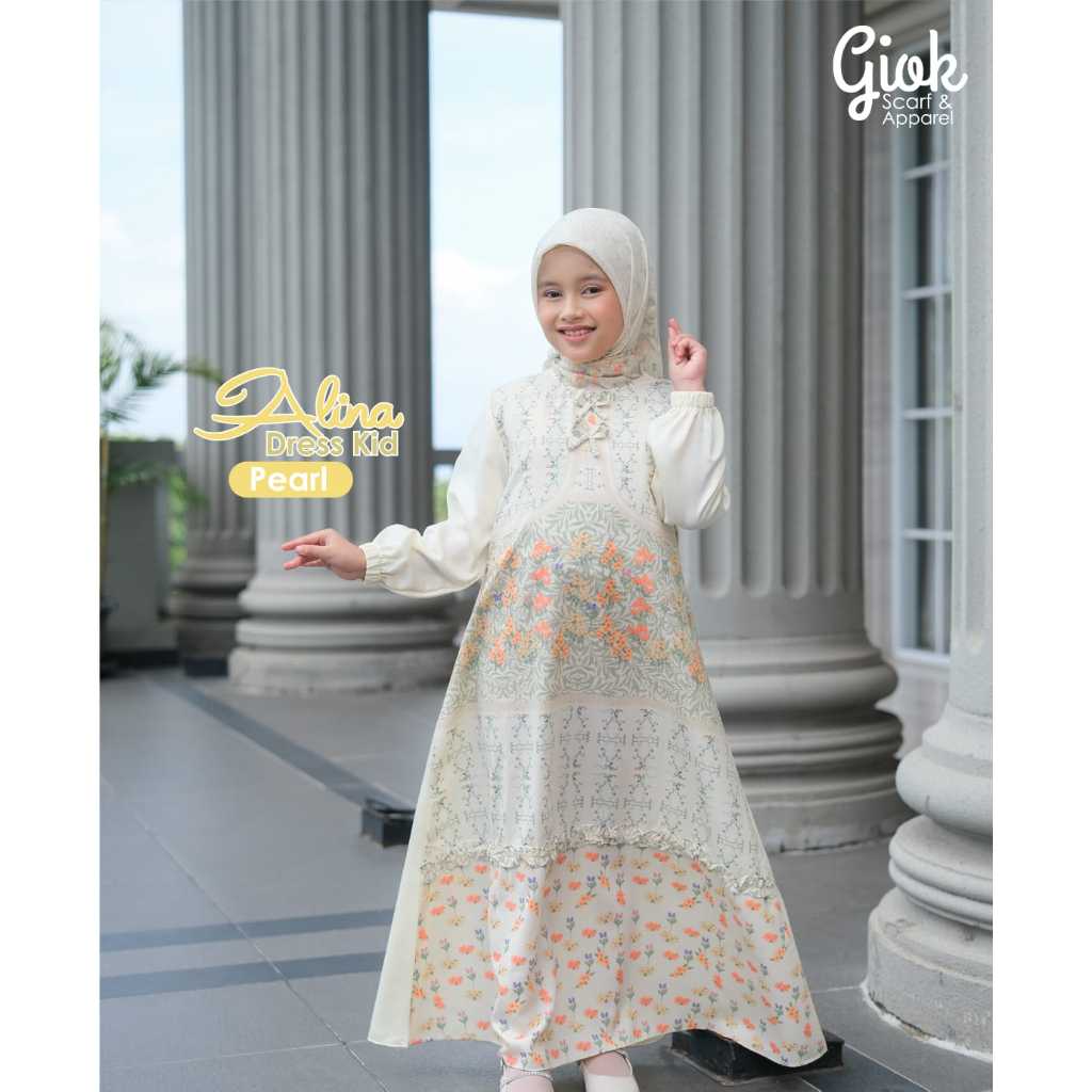Alina Dress Kids by Giok Scarf - Dress Anak Sarimbit Lebaran Couple Raya
