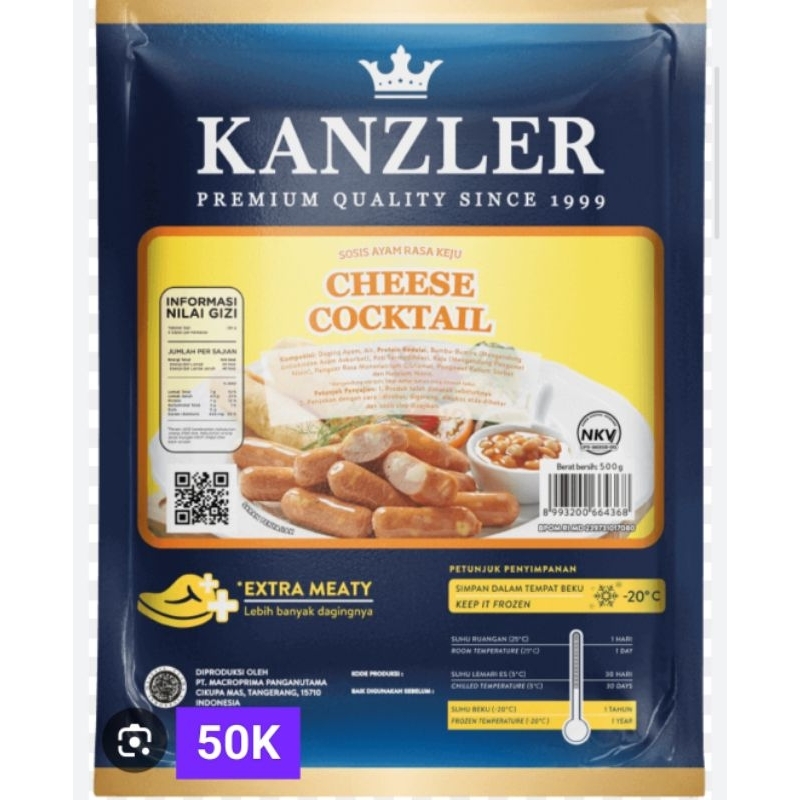 

Cheese cocktail sausage