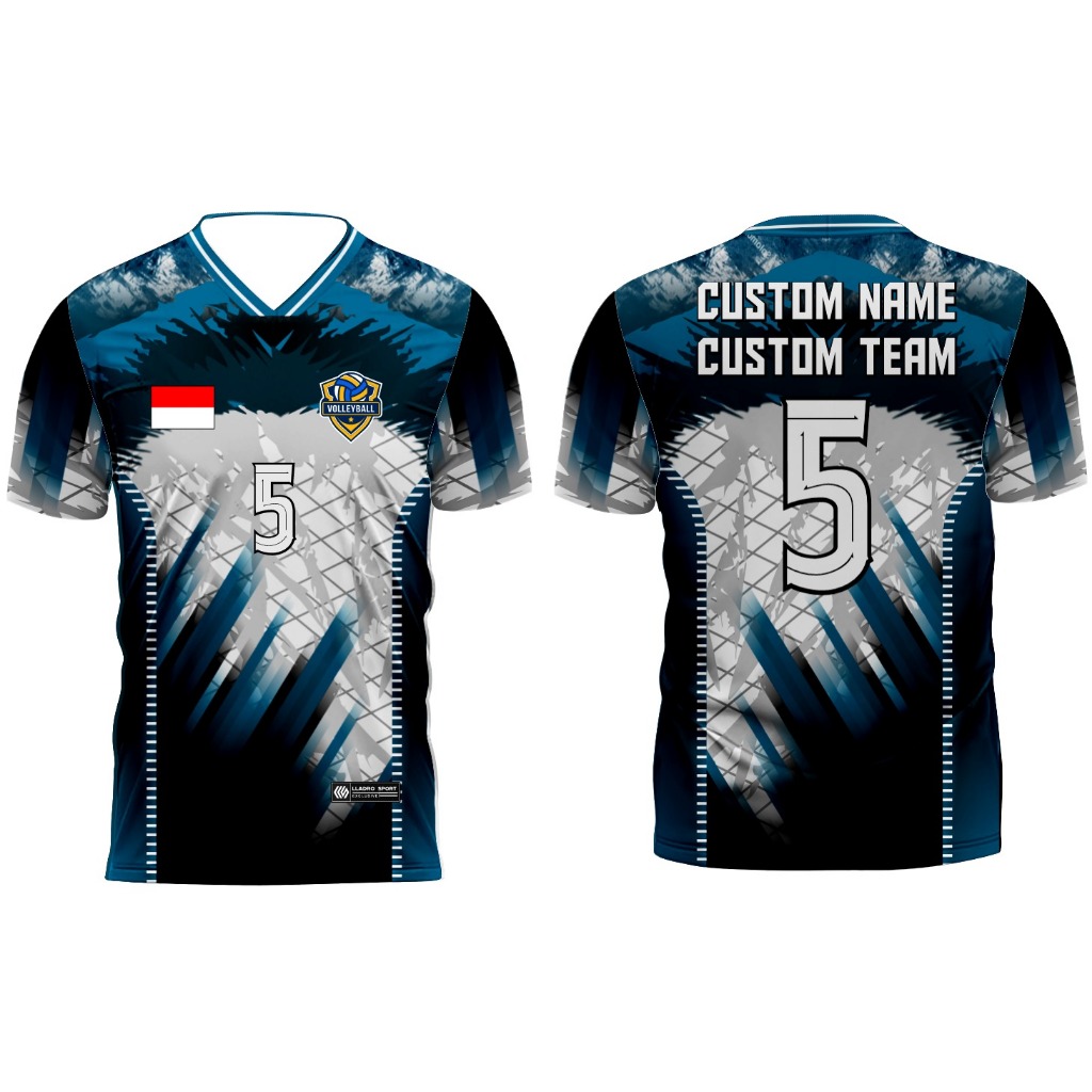 Jersey Volly Hitam Gradasi (Satria Muda) full printing