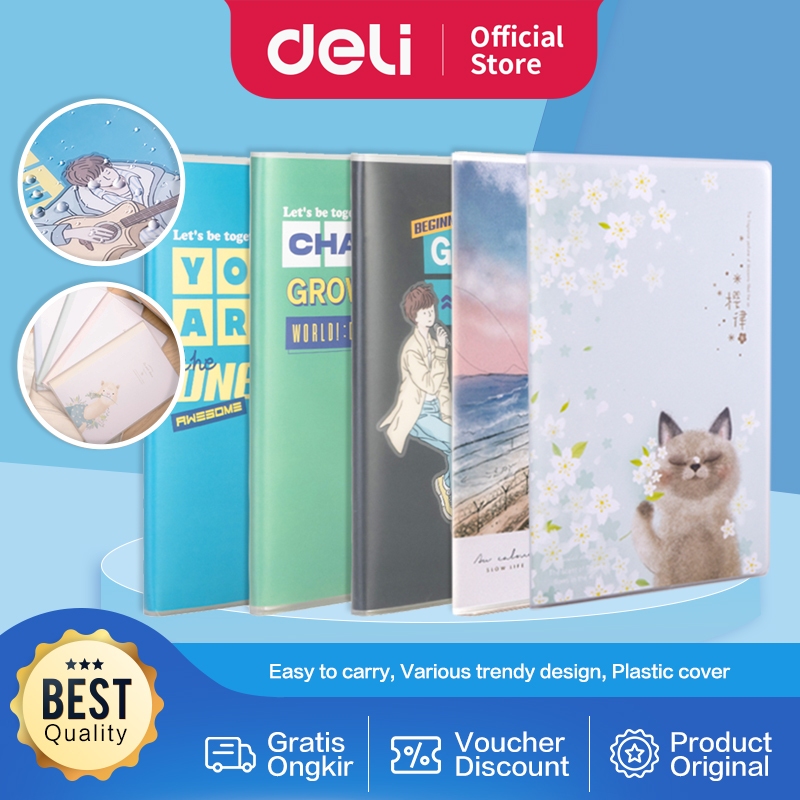 

Deli Buku Catatan Sampul Plastik / EVA Cover Notebook 196 sheets T32XX