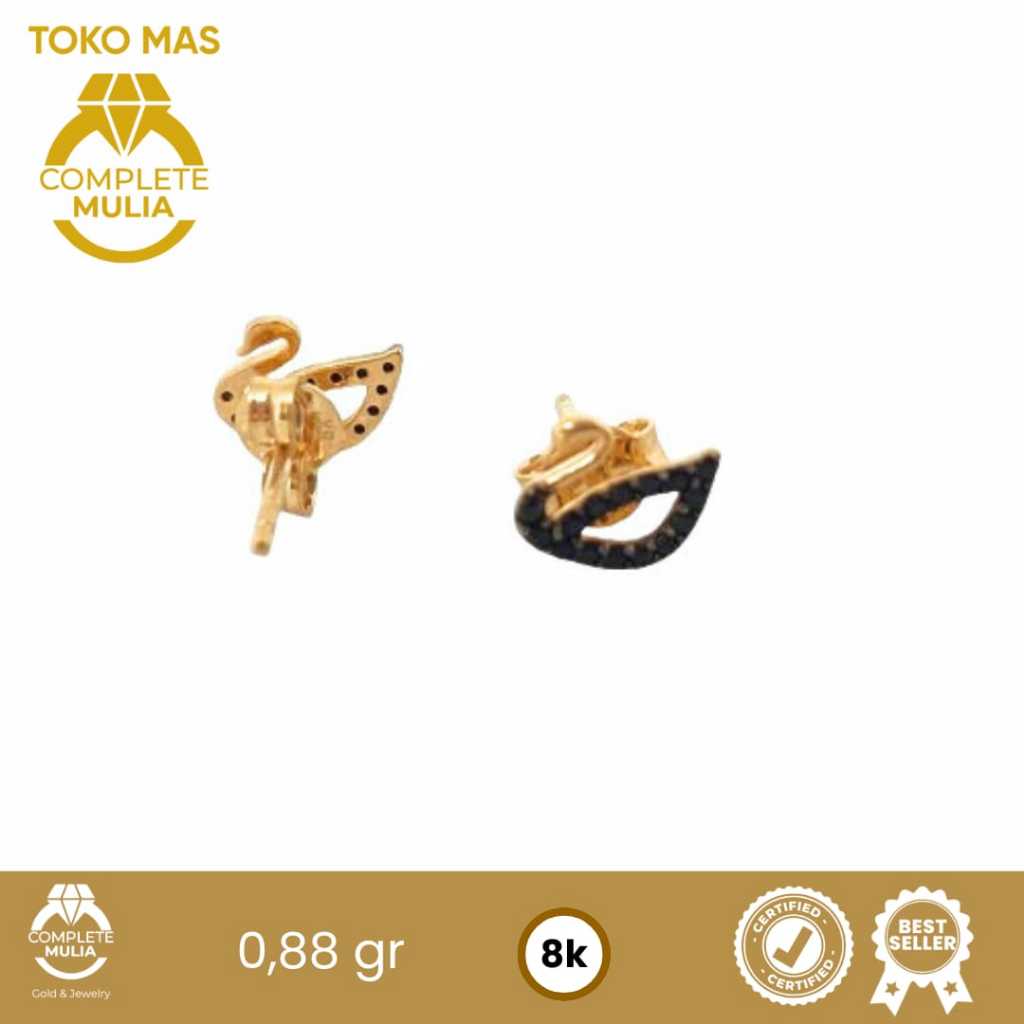 Anting Giwang Emas Dewasa Angsa Cat HTM 8K Complete Mulia