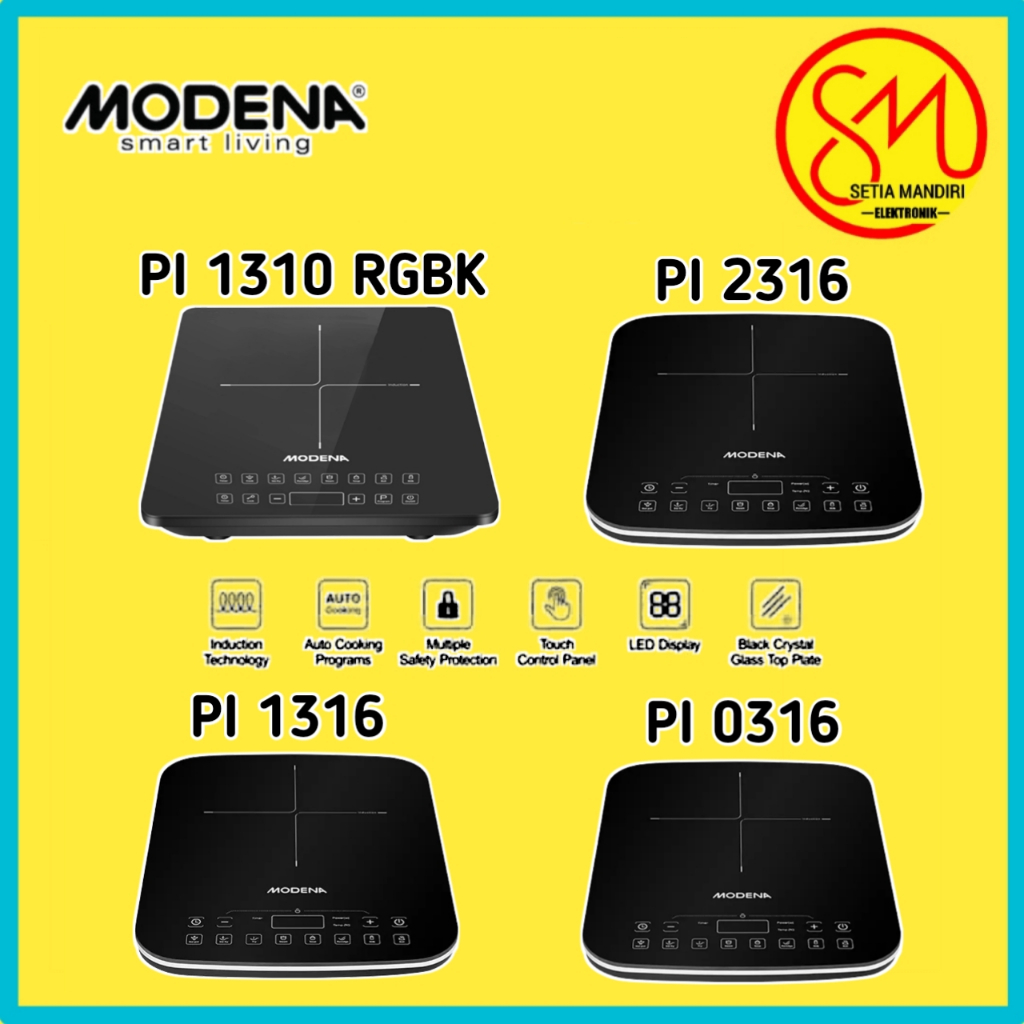 MODENA Portable Induction Cooker | Kompor Induksi Portabel - PI 1310 RGBK Free Panci Induksi