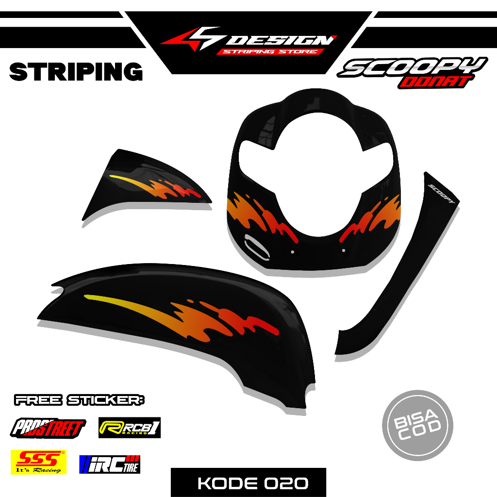 20 STRIPING UV TRANSPARAN SCOOPY DONAT - STRIPING TRANSPARAN UV SCOOPY DONAT MOTIF SIMPLE