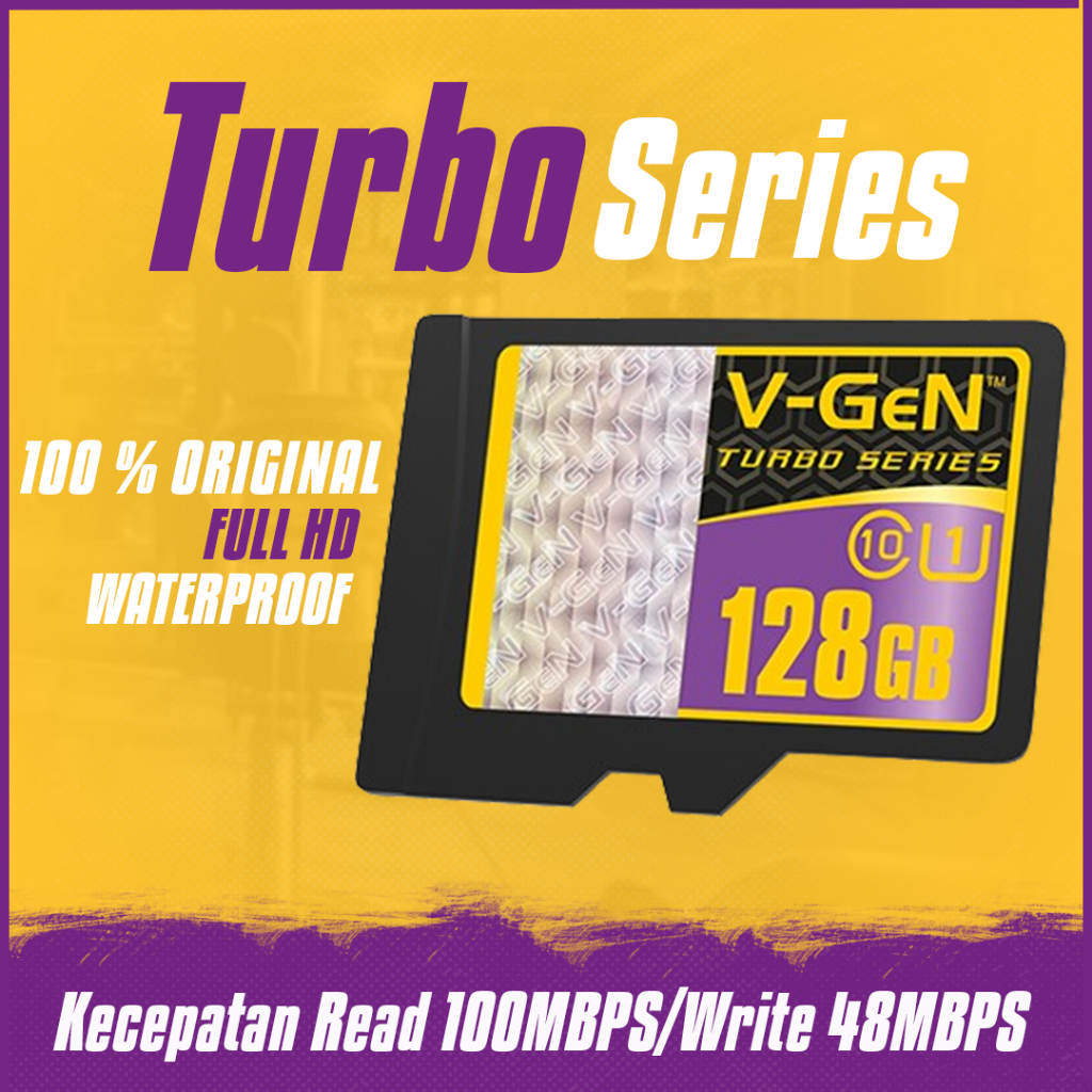 V-GEN MicroSD 128GB TURBO Class 10 Memory HP VGEN Original