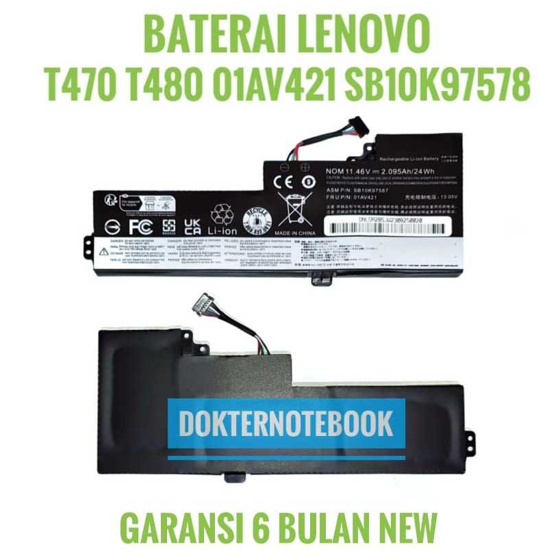 Baterai Lenovo Thinkpad T470 T480 internal Tanam 01AV421 SB10K97578