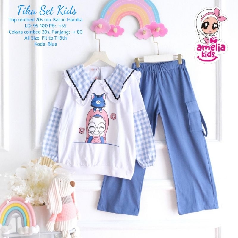 Fika Set kids ori amelia kids label setelan  anak  cewek terbaru amelia kids