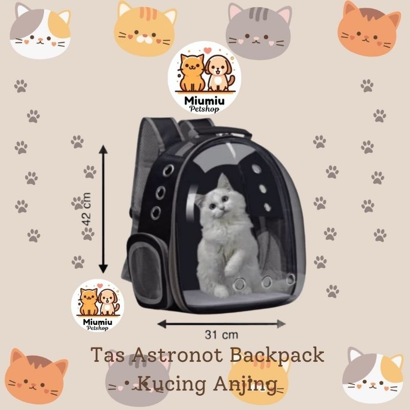 Tas Gendongan Backpack Astronot Kucing Anjing