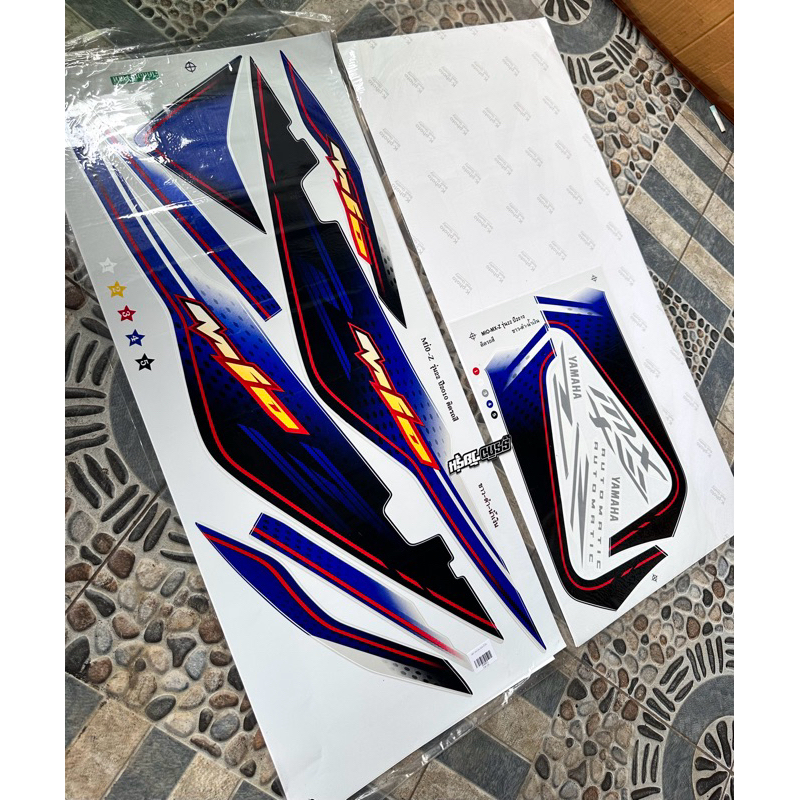 Striping mio soul mx putih biru bahan kodak paper thailand