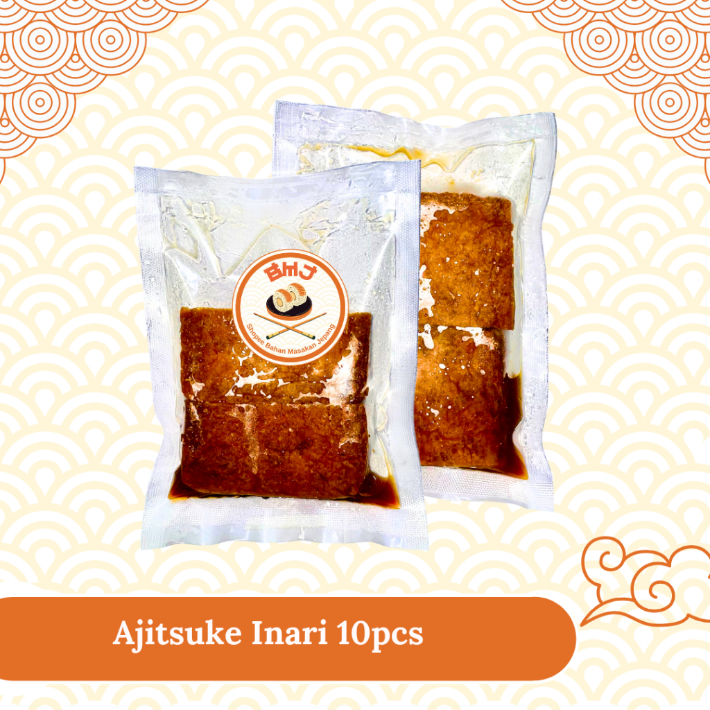 

AJITSUKE INARI Kulit Tahu Berbumbu 10 lbr Halal │ Kulit/ Pouch Tahu Jepang Import untuk Inari Sushi