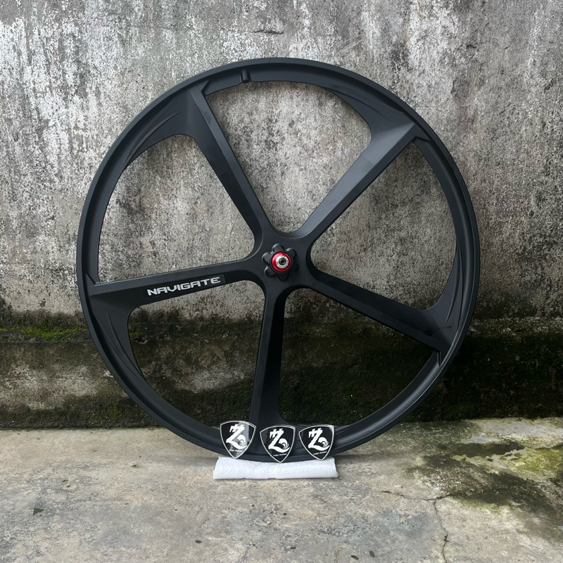 Navigate 5 Spoke Model Huriken dan AeroSpoke,Berbahan alloy ,Wheelset 700C untuk Fixie,Free lampu da