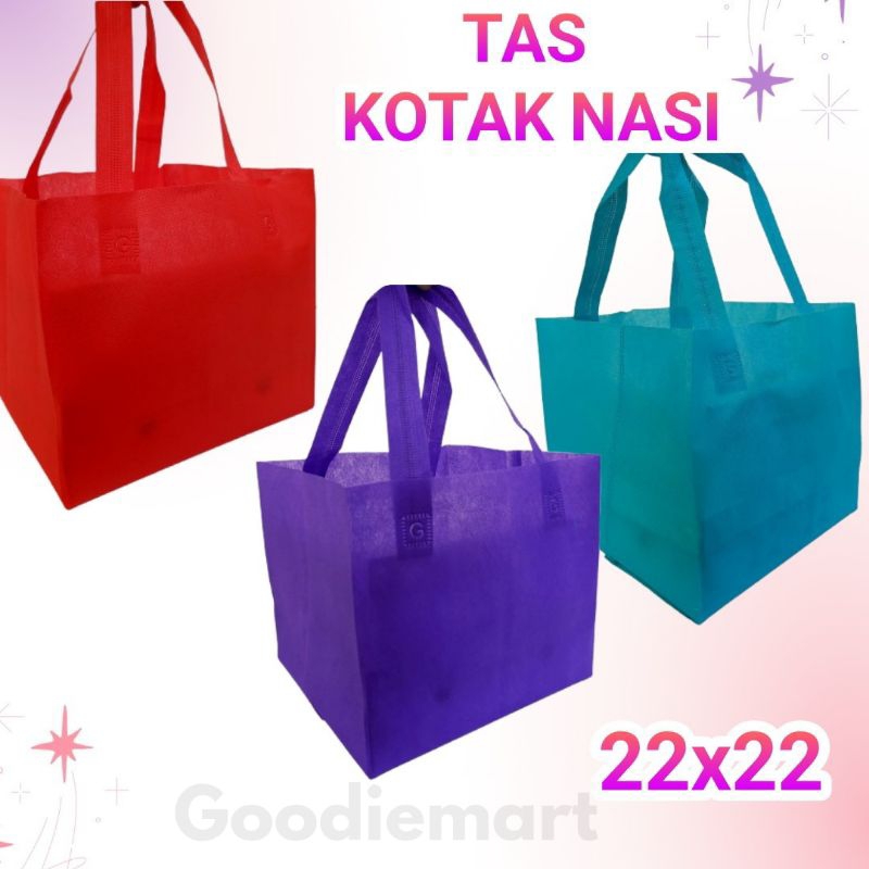 

(isi 12 pcs) Tas Box Dus pres 22x22 | Tas Kotak Nasi Polos | Tas Box Hajatan