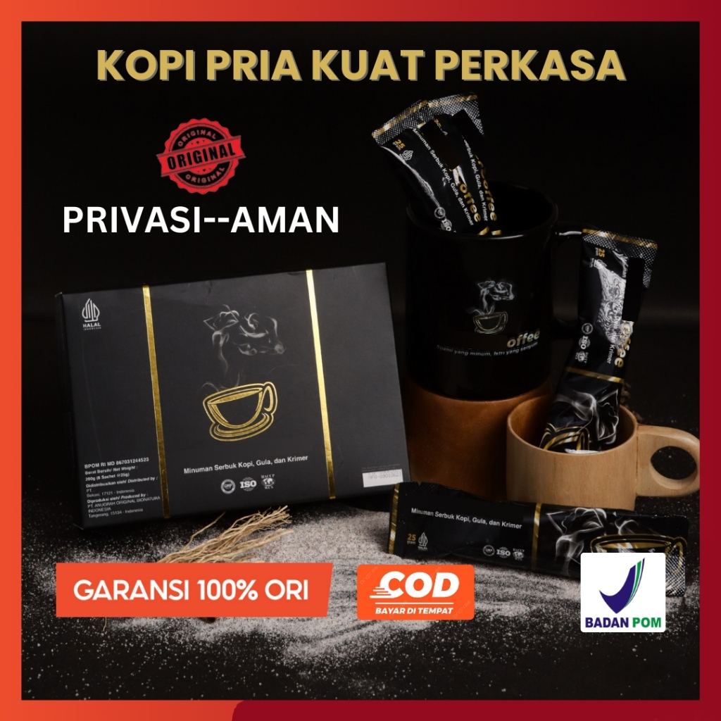 

MoceerKopi Coffee Original Kopi Stamina Pria Kuat Tahan Lama Penambah Gairah BPOM 1 Box Isi 8 Sachet