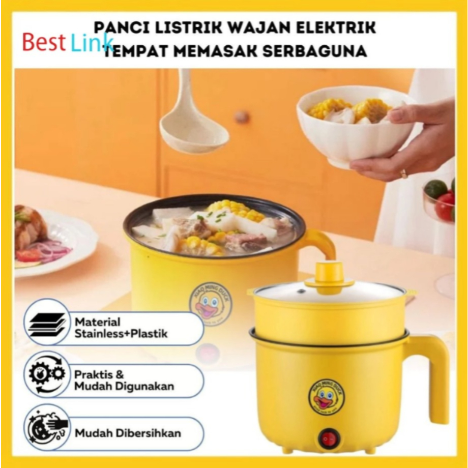 [COD] Panci Listrik 450W panci kukus/panci listrik multifungsi 3 in 1/panci tumis/panci masak mie