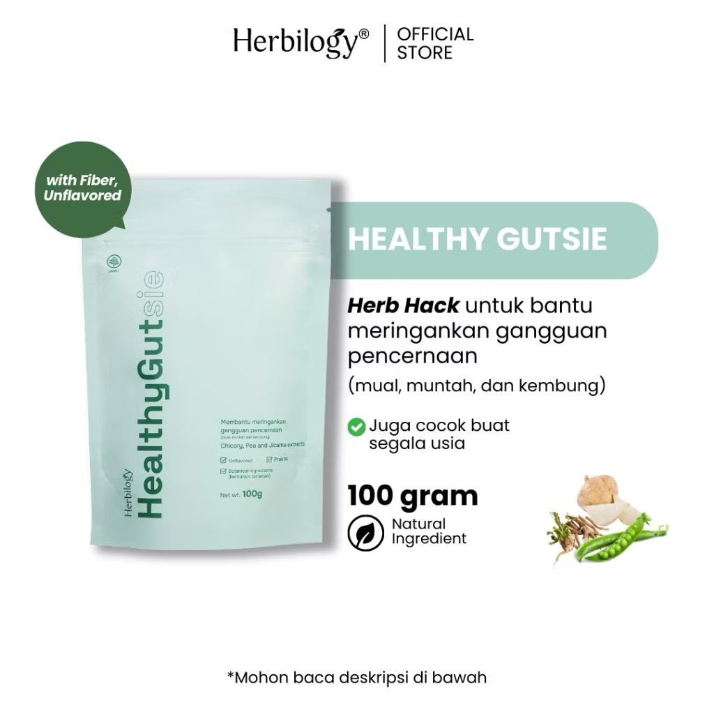 

Herbilogy healthy gutsie - minuman serat fiber drink , prebiotic / prebiotik inulin suplemen