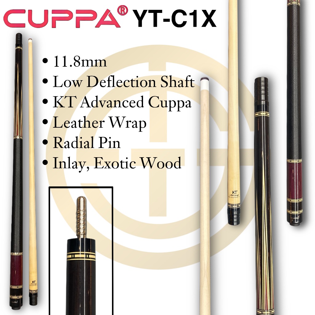 Cuppa YT-C1X Inlay, Exotic Wood Stick Play Billiard