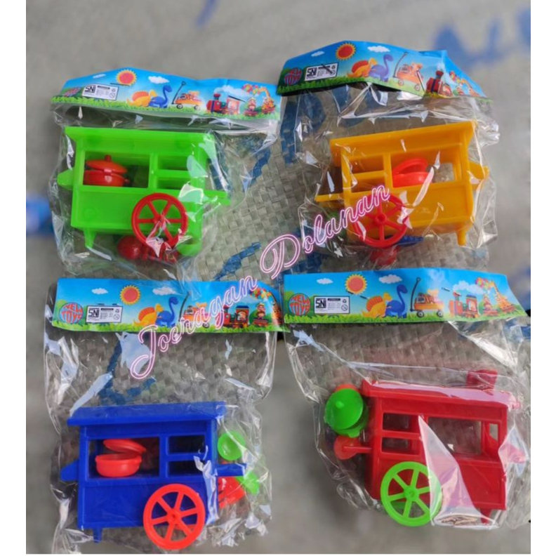 10pcs Mainan Gerobak Bakso