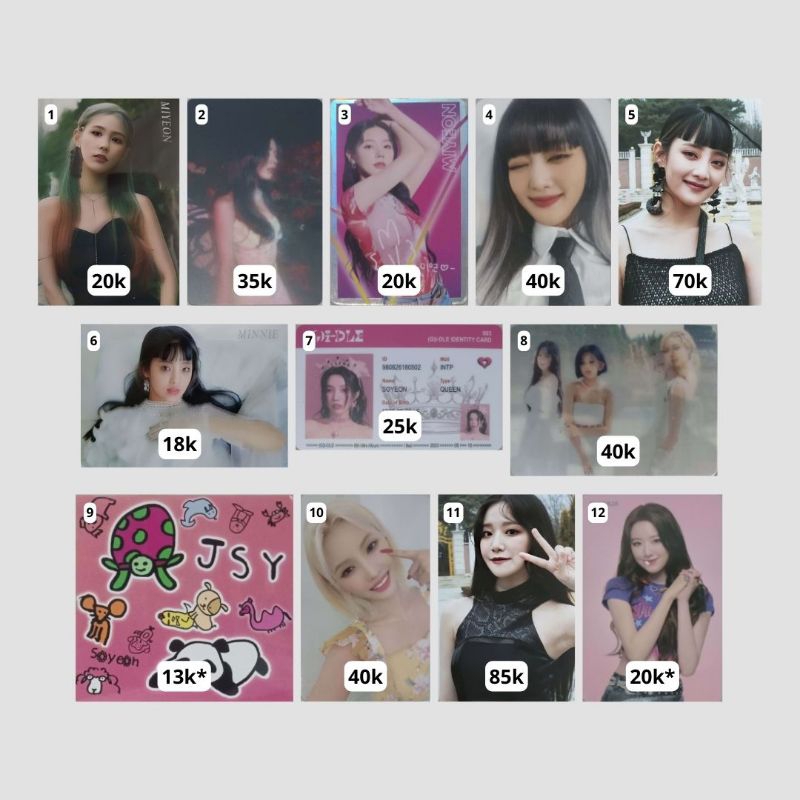 Photocard (G)I-DLE gidle idle Miyeon Minnie Soyeon Yuqi Shuhua Soojin