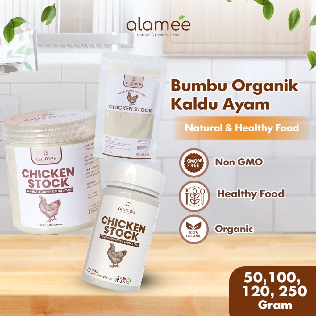 

ALAMEE Kaldu Ayam Bubuk Chicken Stock Powder Extract Seasoning Non MSG Murni Bumbu Organik
