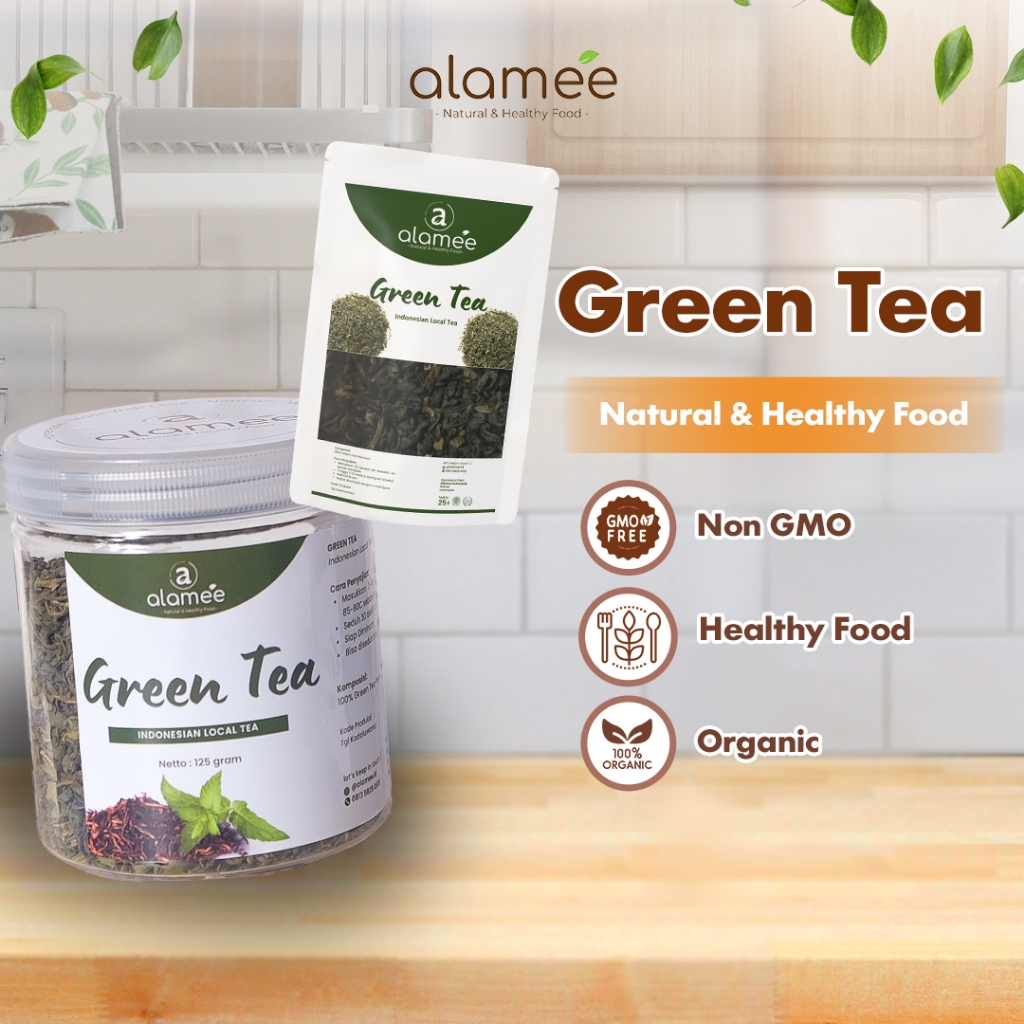 

ALAMEE Teh Hijau Green Tea Organic Kering Organik Greentea Minuman Herbal