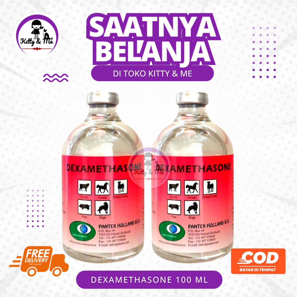 DEXAMETHASONE 100 ML PANTEX  HOLLAND - Antibiotik Hewan Anti Radang Anti Inflamasi