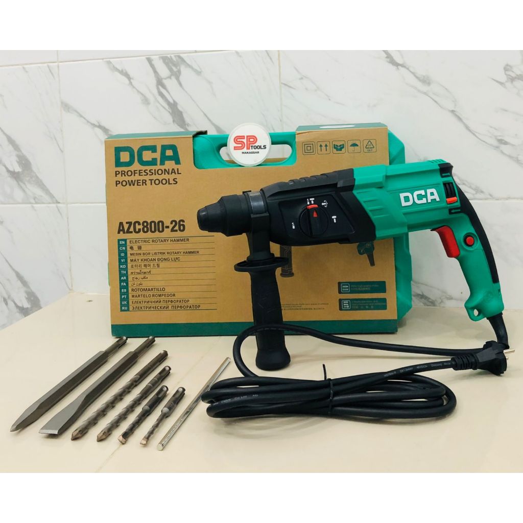 MESIN BOR ROTARY HAMMER BOBOK / BETEL BETON TEMBOK 26MM 3 FUNGSI DCA AZC800-26