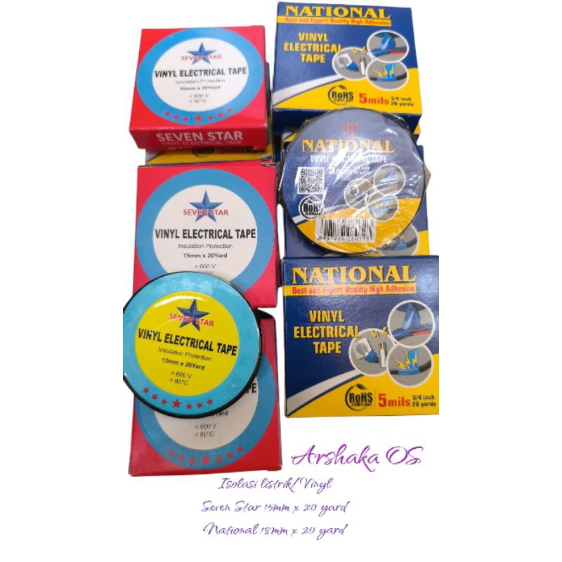 

Isolasi Kabel Listrik Vinyl 15mm & 18mm/ Vinyl Electeical Tape