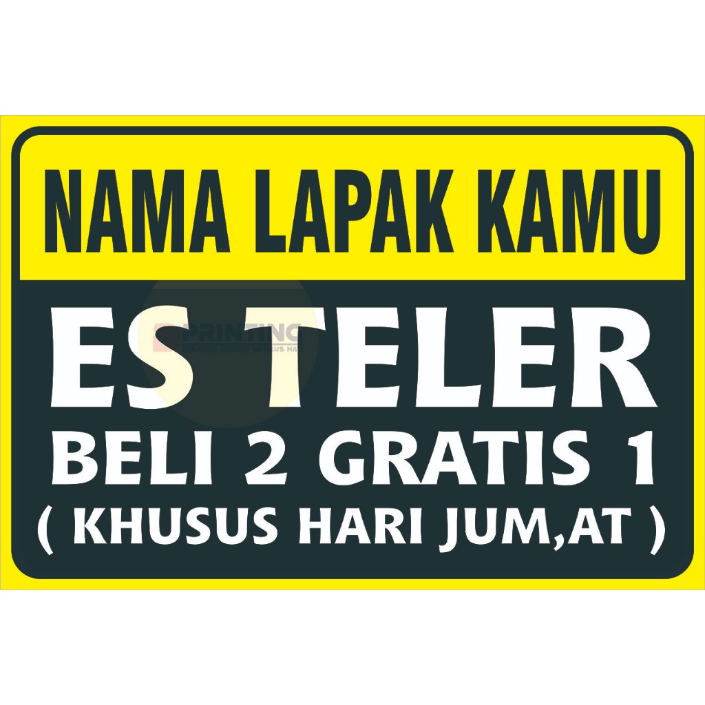 

STIKER PROMO JUALAN ES TELER ( TULISAN BISA DI CUSTOM )