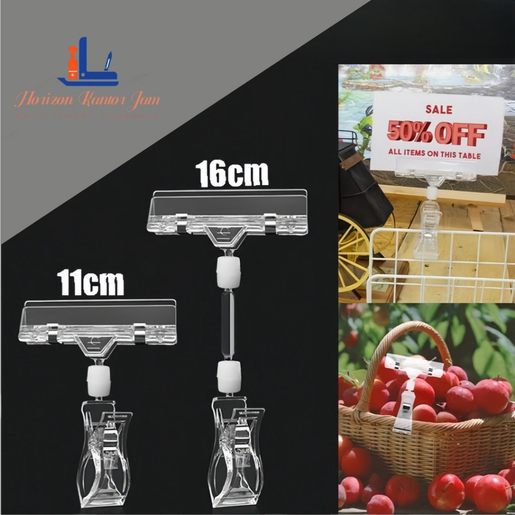 11/16 cm jepitan price tag Price Tag Jepitan Toko Penjepit Papan Obral Transparan Klip Iklan Kristal