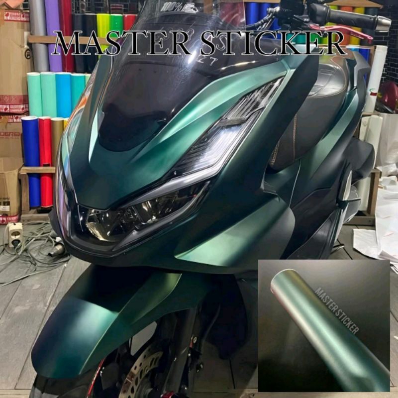 sticker skotlet motor dan mobil warna DARK GREEN METTALIC DOFF kualitas premium