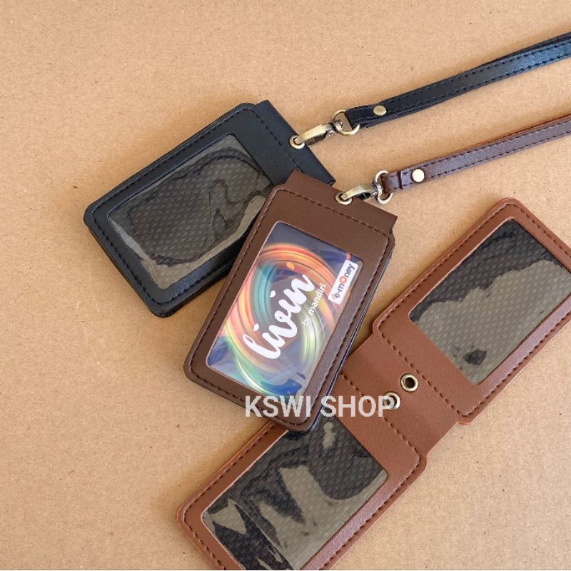 

ID Card Holder Magnet Lanyard Nametag Holder Kulit | MM2