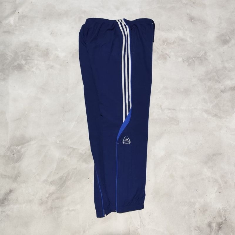 Celana panjang training olahraga pria adidas navy list putih