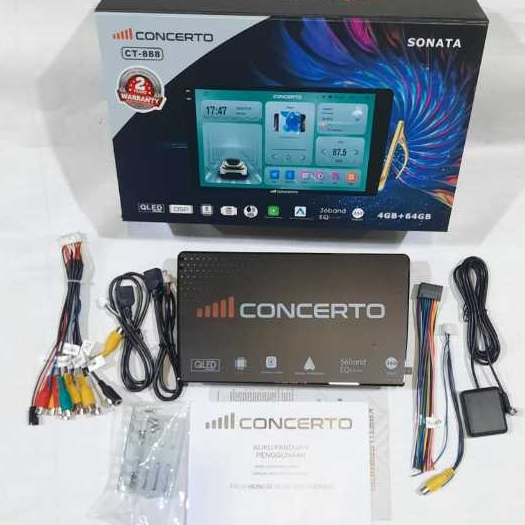 head unit android 9 inch concerto ct-888 sonata ram 4/64gb