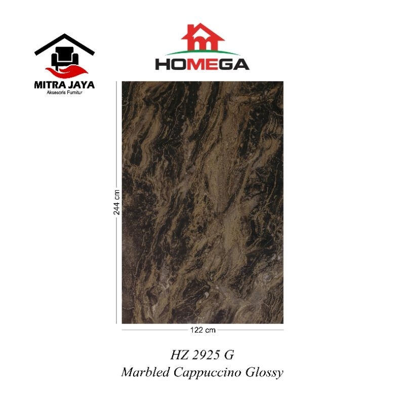 HPL Homega HZ 2925 G Homega HPL Marbled Cappuccino Glossy HZ2925G HOMEGA Hpl Pelapis Kayu Hz2925g