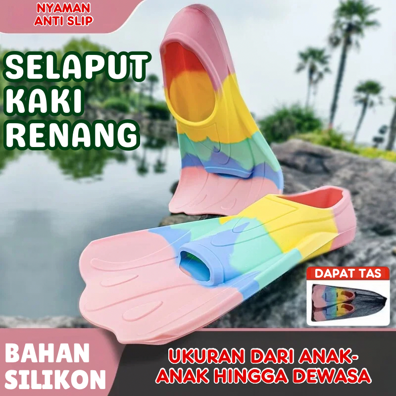 Kaki Katak Silicone Fin Renang Diving Sepatu Kaki Katak Fin Diving Renang Snorkeling Anak dan Dewasa