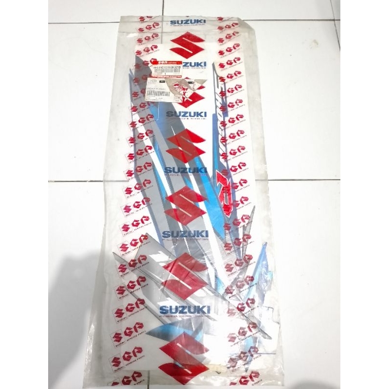 68000B16H10NXRB Stiker Striping Stripping Body Set Suzuki Shogun FL 125 SP 2007 Biru Hitam Original 
