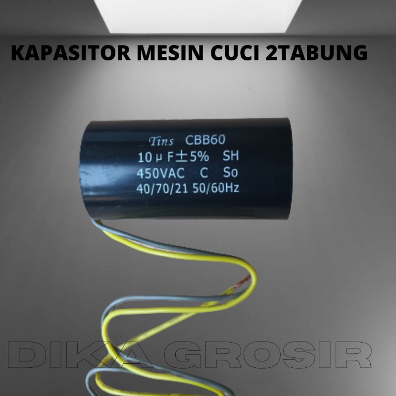 kapasitor mesin cuci 2 tabung 10 uf