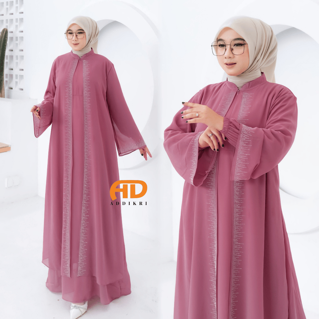 PROMO / BAHAN PREMIUM / ADDIKRI COLLECTION - Gamis sabira Ceruty Babydoll - Baju Muslimah