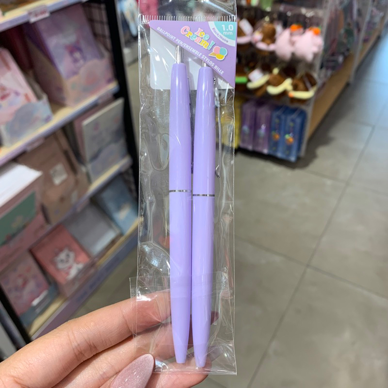 

Miniso Ice Cream Series 2-Piece Purple - Barrel Ballpoint Pen (1.0mm,black) Pulpen