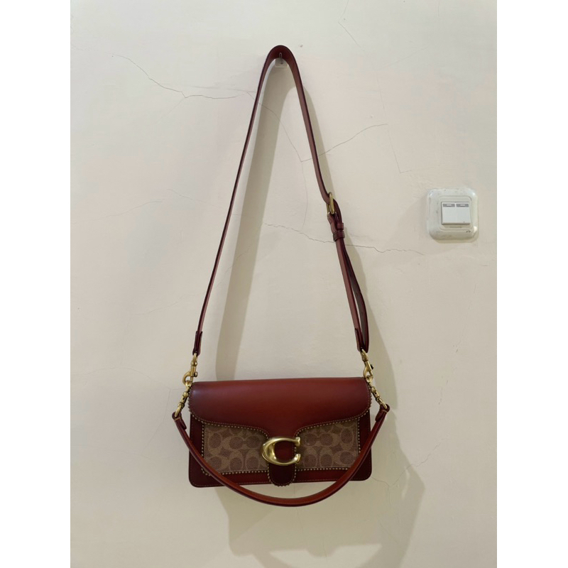 Coach 6793 Tabby Shoulder Bag 26 In Signature Canvas With Beadchain Tan Rust (PRELOVED)