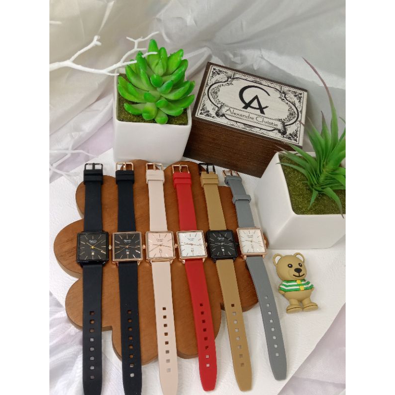 Jam tangan wanita Alexandre Christie AC 2810 LD Rubber Strap Original & Garansi