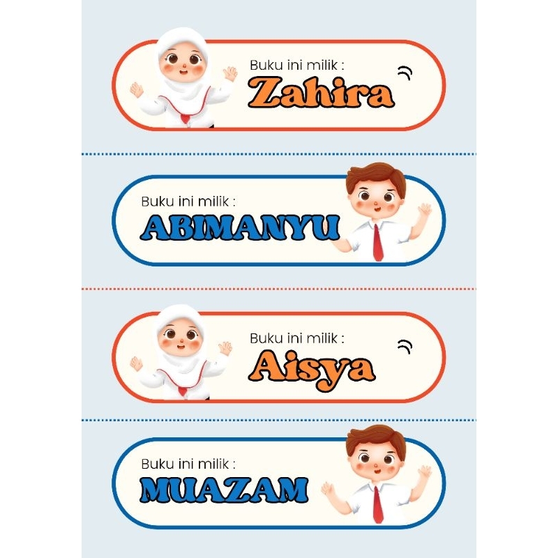 

Stiker Label Nama Anak Custom Untuk Di Buku