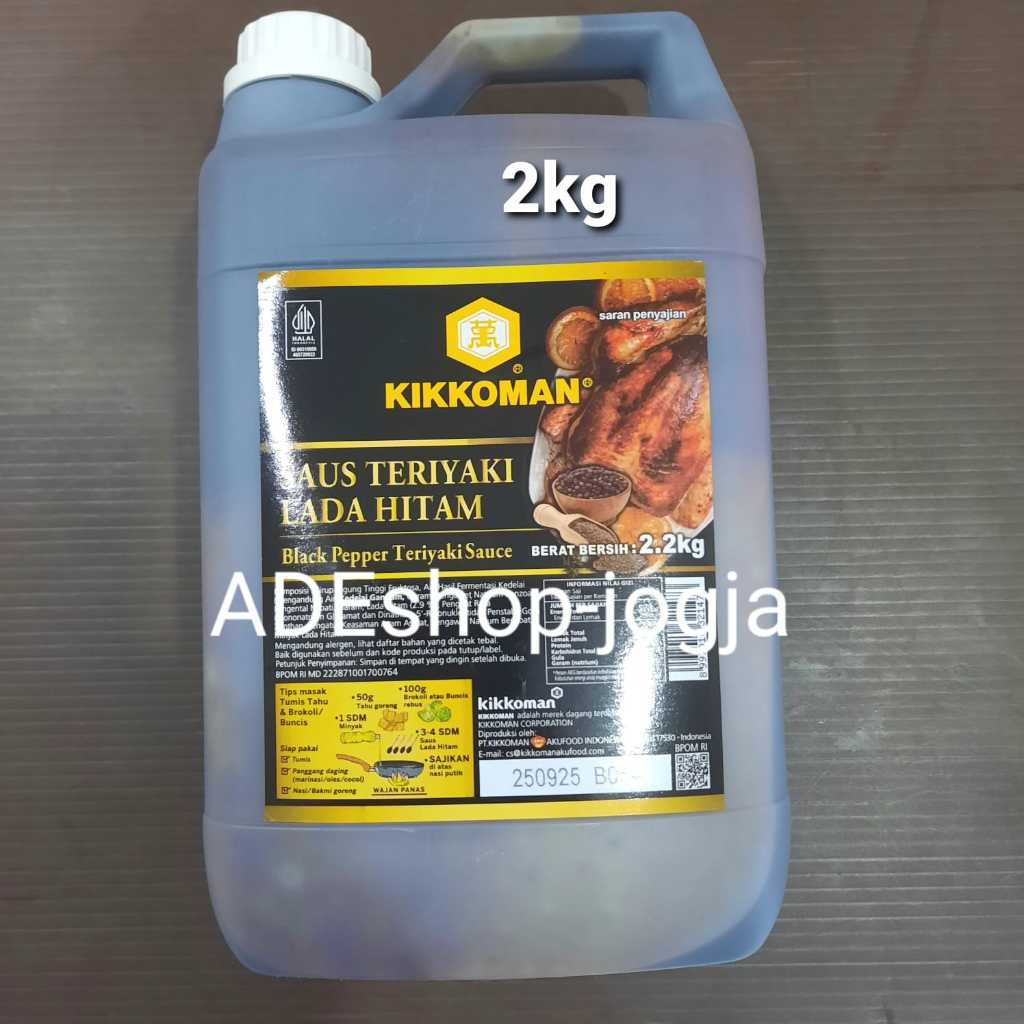 

saus saos black pepper teriyaki kikkoman 2,2 kg galon lada hitam