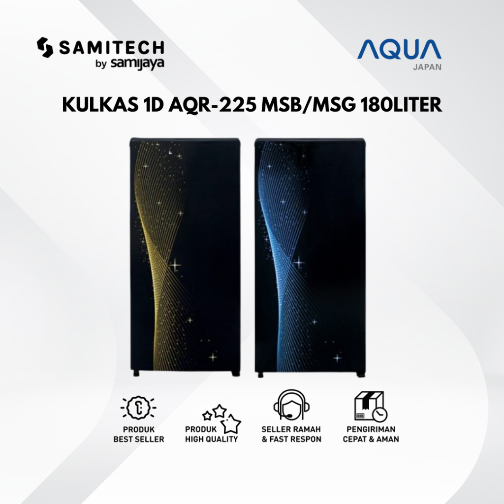 KULKAS 1D 1 PINTU AQUA AQR-225 AQR 225 MSG/MSB 180 LITER