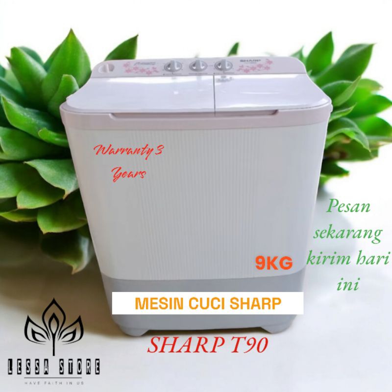 Mesin Cuci SHARP T90MW/ES-T90MW 2Tabung 9Kg